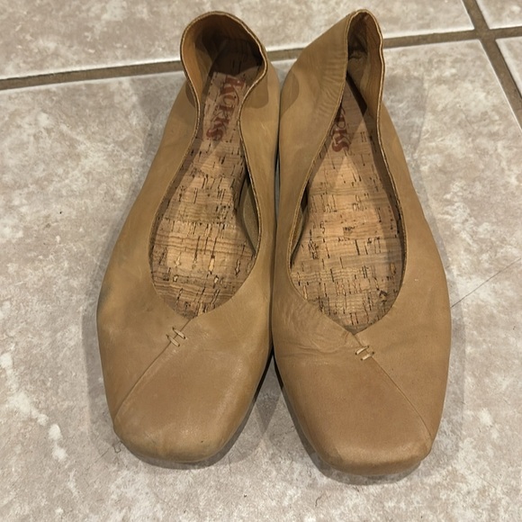 Korks leather brown padilla comfort flats - Picture 1 of 8